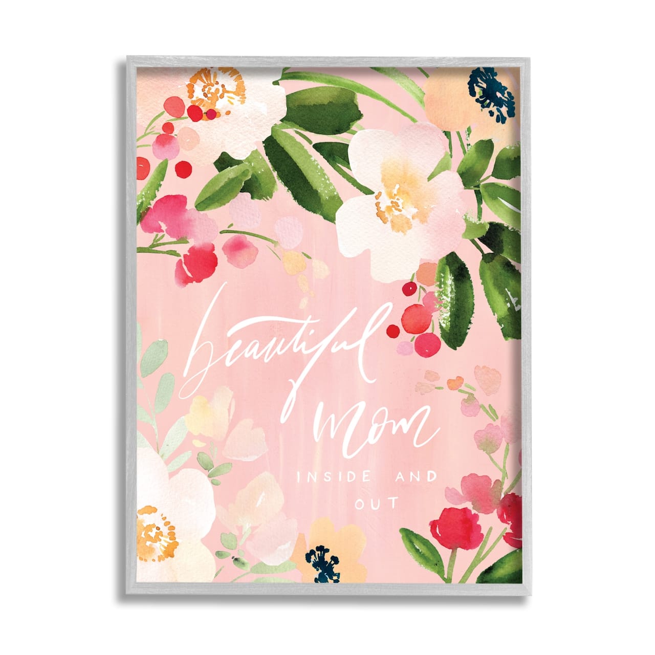 Stupell Industries Beautiful Mom Floral Mother's Day Framed Giclee Art